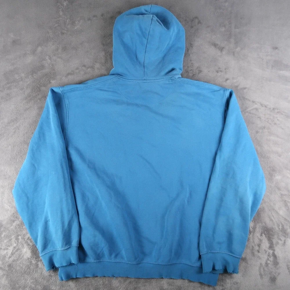 Vintage Y2K Nike Gray Tag Blue Hoodie Size L Large Mini Swoosh Thrashed - Picture 2 of 16